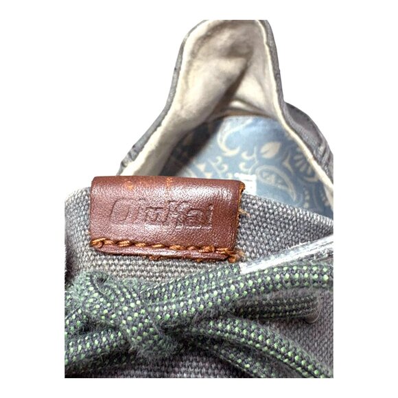 OluKai Manoa Gray Cotton Canvas Lace Up Drop In Heel Casual Shoes - Picture 7 of 11